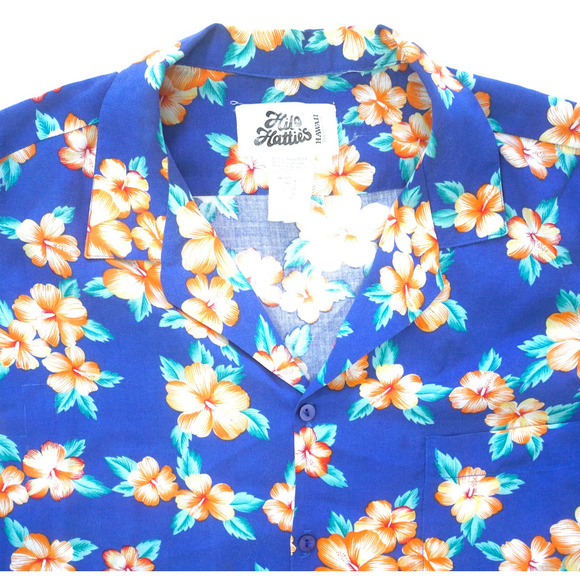Vintage 90s Hilo Hattie's Aloha Hawaiian Floral Button Shirt Men's XL - Picture 3 of 4